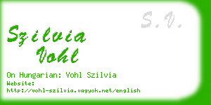 szilvia vohl business card